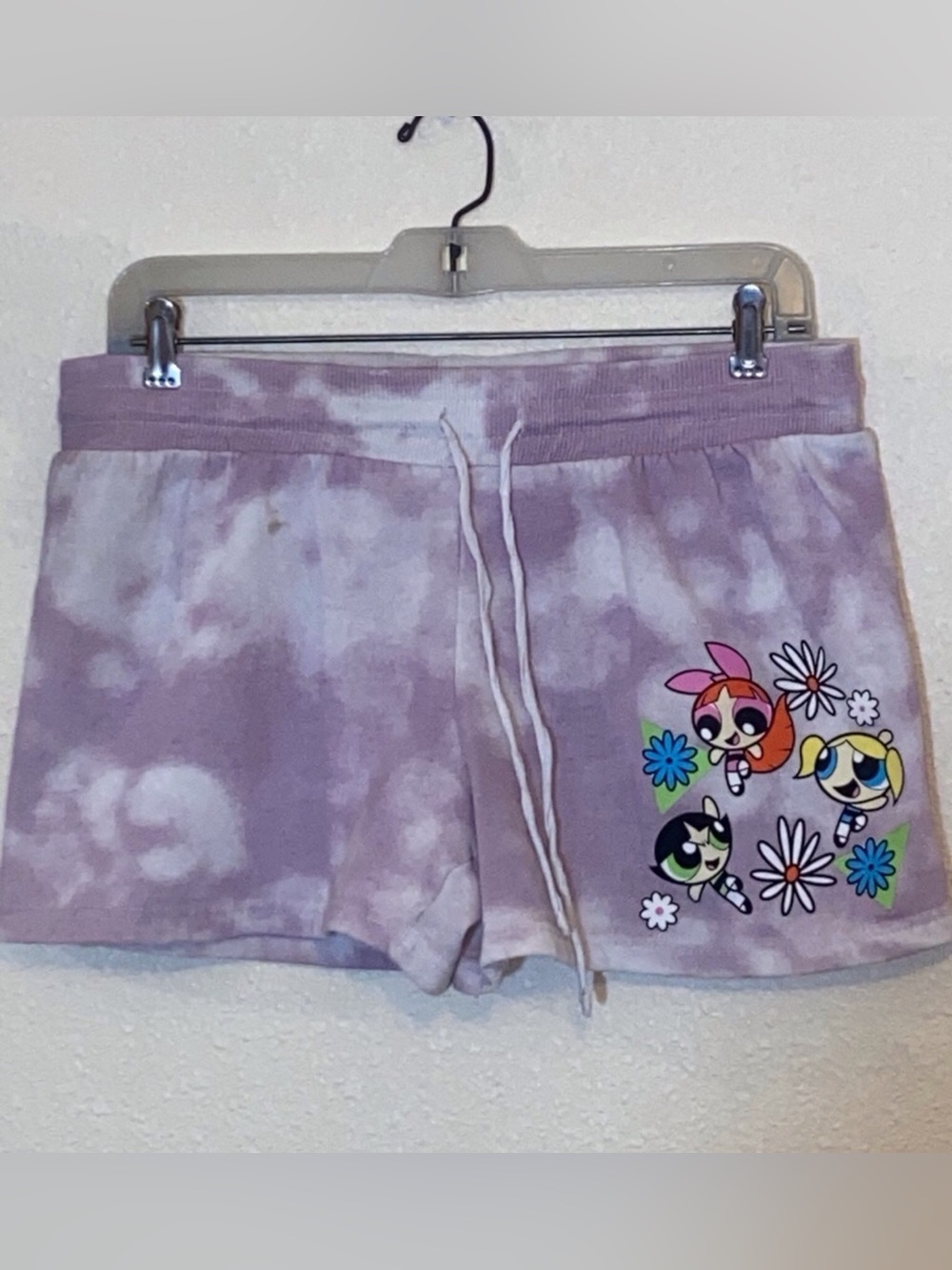 Powerpuff Girls Lavender Tie-Dye Hoodie with Graphic Size L